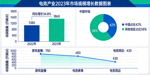电竞产业2023年市场规模增长数据图表
